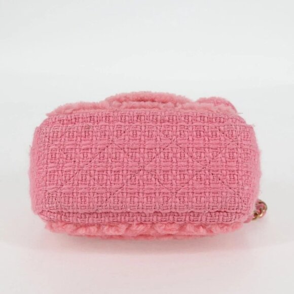 CHANEL Matelasse Chain Shoulder Bag Wool Pink Gold CC Auth 128240M - Picture 6 of 15